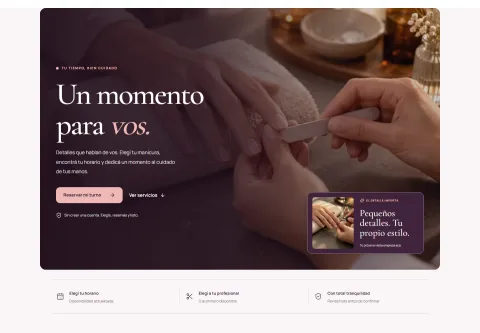 Captura real de la demo FilaCero para Manicura
